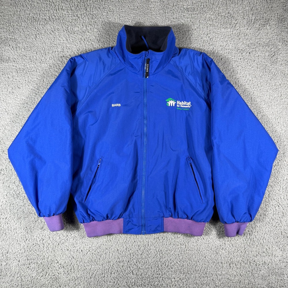 Game Sportswear LTD Jacket Mens‎ XL Full Zip Collared Regular Blue "Barb"